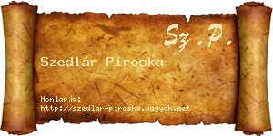 Szedlár Piroska névjegykártya