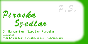 piroska szedlar business card