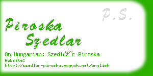 piroska szedlar business card